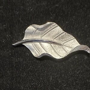 Vintage Trifari Silver Leaf Brooch